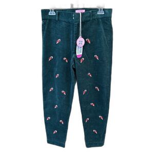 Castaway Beachcomber Stretch Corduroy Ankle Capri Candy Cane New 8 Hunter Green